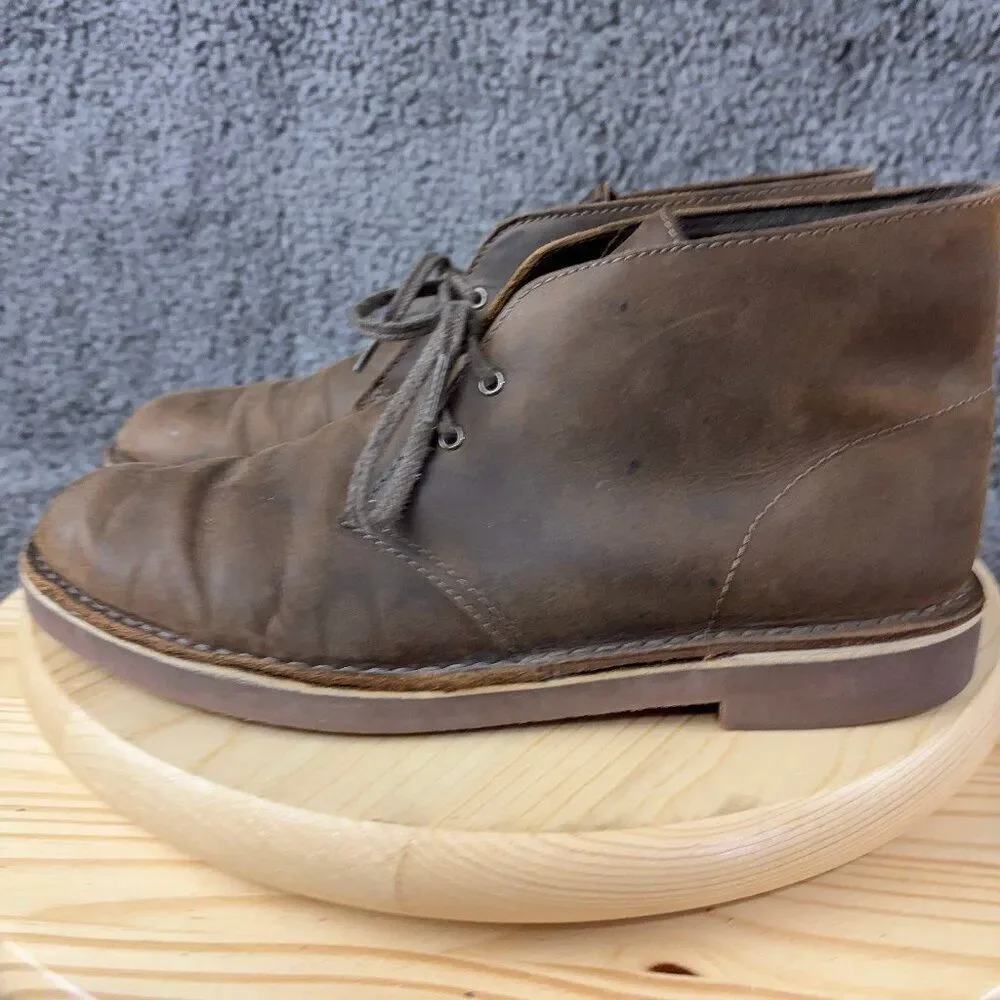 Clarks Bushacre 2 Desert Chukka Boots Mens Size 10 Brown Leather Lace Up Shoe